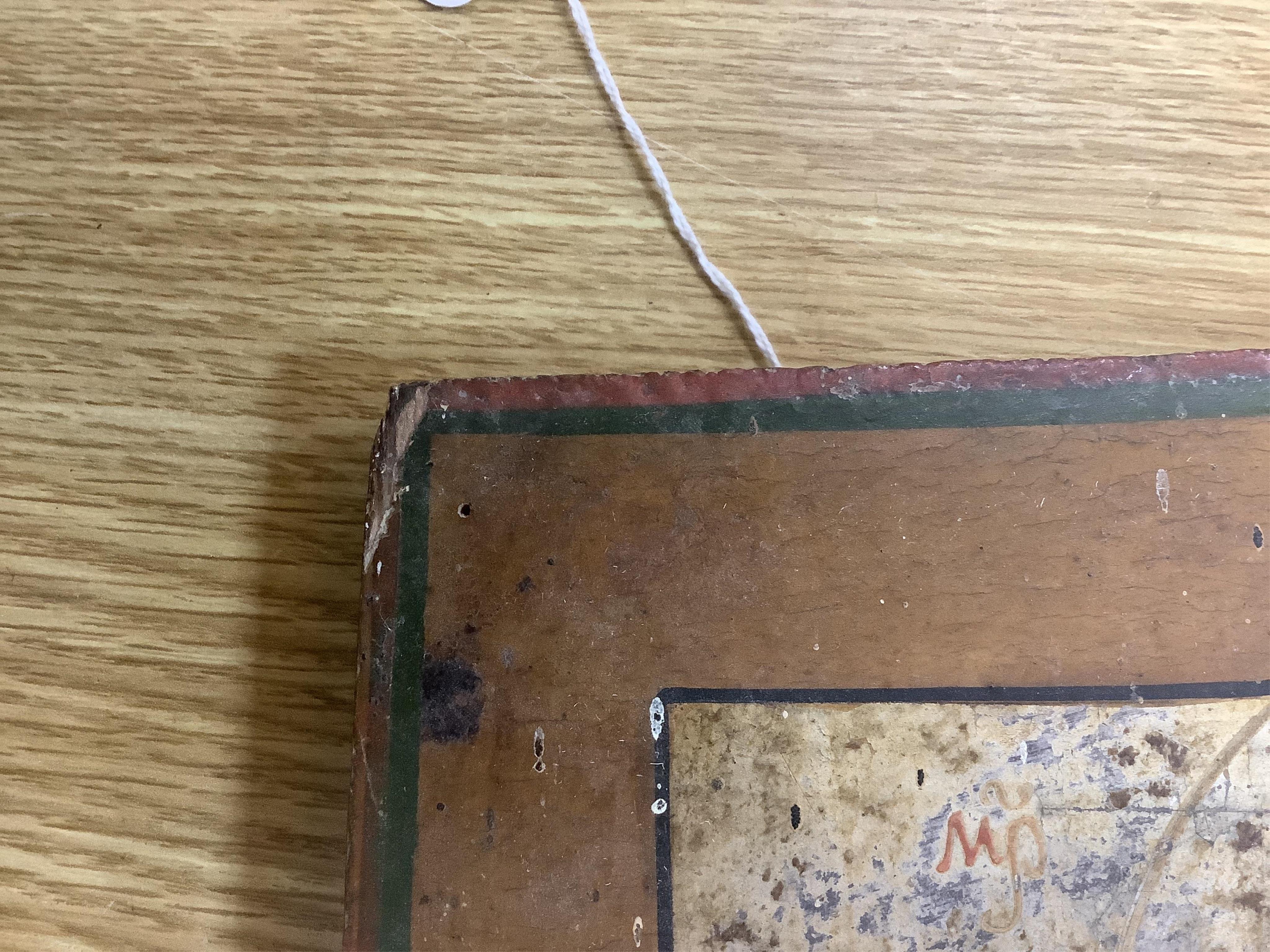 A 19th century Greek painted wood icon of Madonna and child, 31cm high